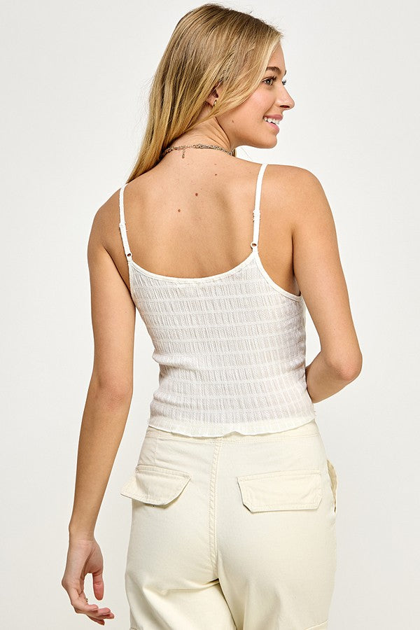 Smocked & Chic Textured Cami